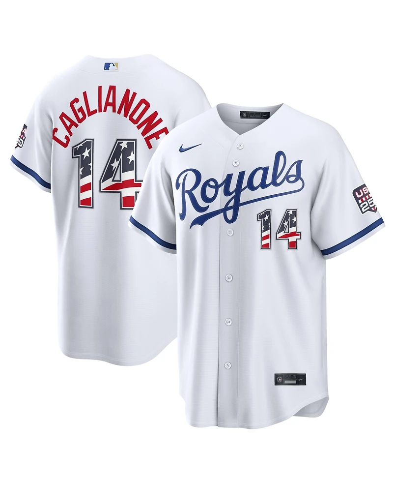 Nike Men's Jac Caglianone White Kansas City Royals Usa 250 Fourth of July Stadium Jersey