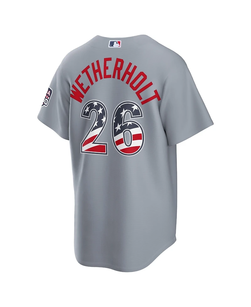 Nike Men's Jj Wetherholt Gray St. Louis Cardinals Usa 250 Fourth of July Stadium Jersey