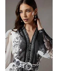 Coast Women's Printed Organza Shirt Dress