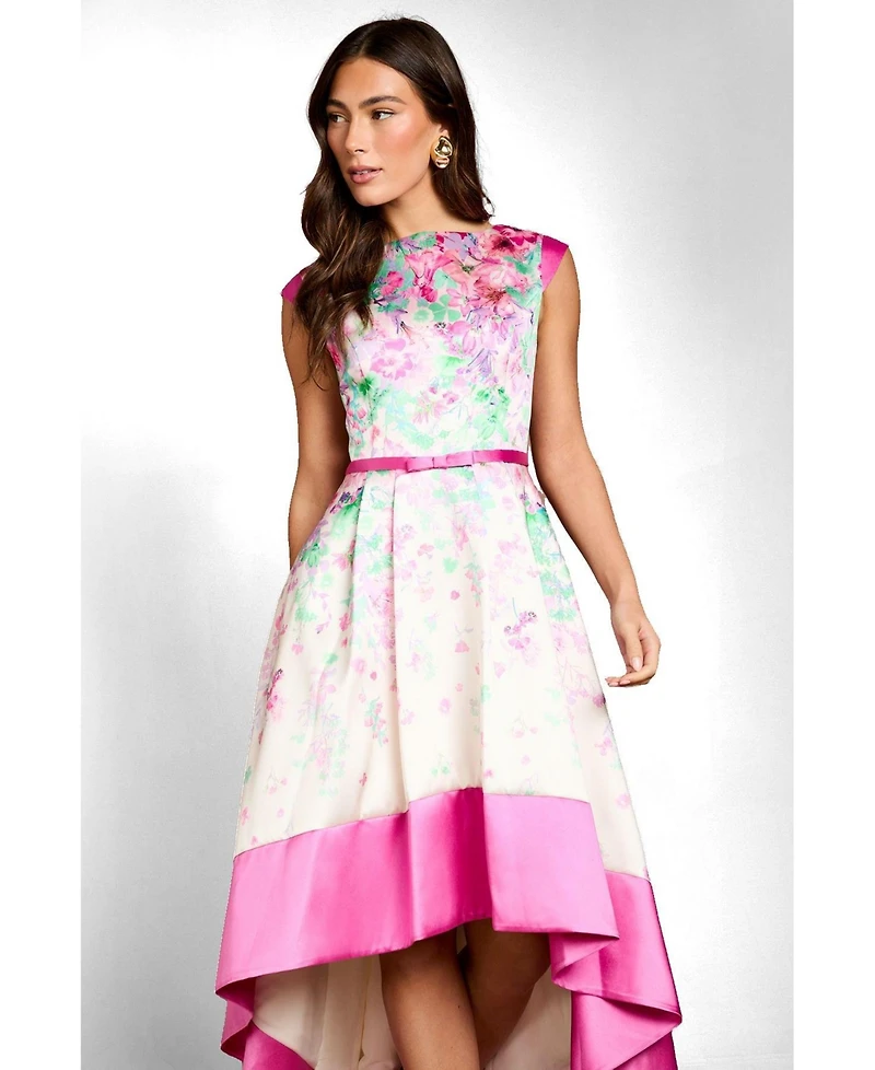 Coast Women's Floral High-Low Boat Neck Midi Dress