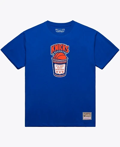 Mitchell & Ness Men's Blue New York Knicks Coffee Cup T-Shirt