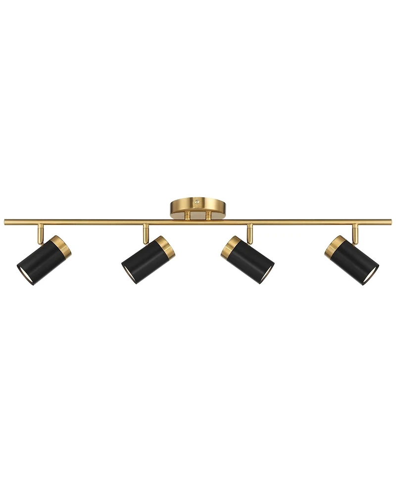 Pro Track 4-Light Heads Led Ceiling Track Light Fixture Kit GU10 Dimmable Directional Gold Black Modern Kitchen Bathroom 32 1/4" Wide