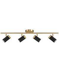 Pro Track 4-Light Heads Led Ceiling Track Light Fixture Kit GU10 Dimmable Directional Gold Black Modern Kitchen Bathroom 32 1/4" Wide