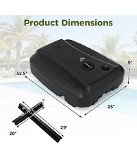 Costway 220 Lbs Cantilever Umbrella Base, Water and Sand Filled Umbrella Weighted Stand