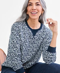 Style & Co Petite Nalas Garden Fleece Crewneck Sweatshirt, Macy's Exclusive