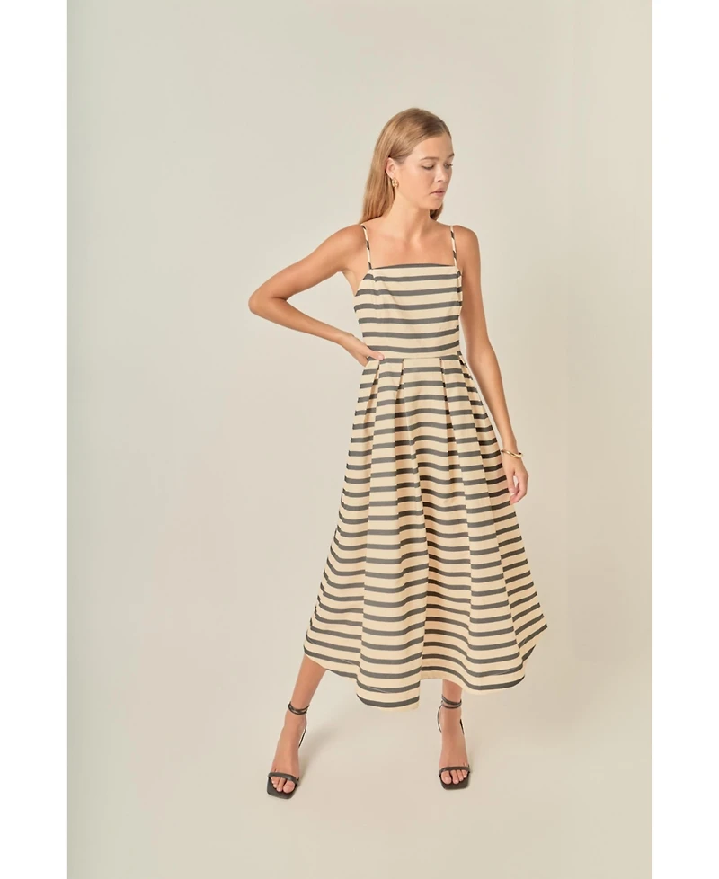 English Factory Women's Striped Midi Dress