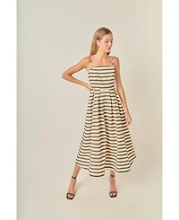 English Factory Women's Striped Midi Dress