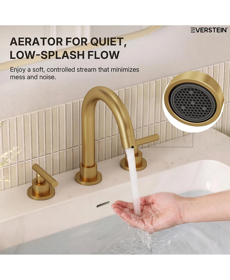 Everstein Single Hole Bathroom Faucet, Handle Sink Faucet with Drain Assembly