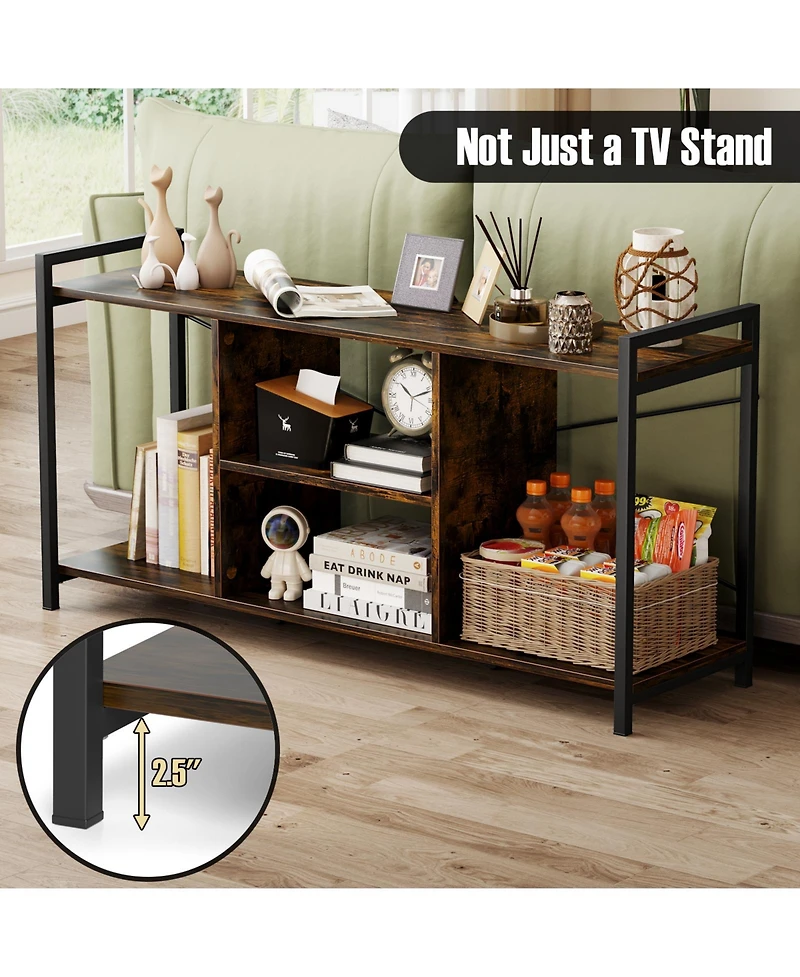 Slickblue 55 Inch Tv Stand Industrial Media Console Entertainment Center Cabinet