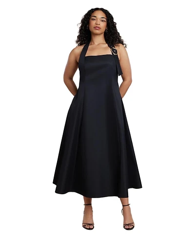 Eloquii Women's Buckle Neckline Maxi Dress