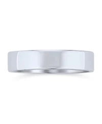 Bling Jewelry Traditional Simple Flat Band Ring .925 Sterling Silver 4MM Wide Comfort Fit