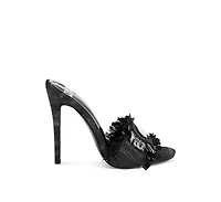 Rag & Co Women's Claudia Distressed Denim Stiletto Sandals
