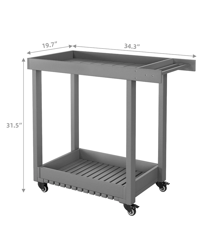 homfan Heavy Duty 2-Tier Utility Cart - 500 lbs Capacity, Deep Tub Shelves, Multipurpose Mobile Storage Trolley for Warehouse, Garage, Office