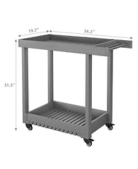 homfan Heavy Duty 2-Tier Utility Cart - 500 lbs Capacity, Deep Tub Shelves, Multipurpose Mobile Storage Trolley for Warehouse, Garage, Office