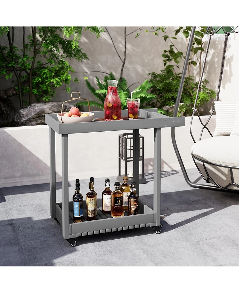 homfan Heavy Duty 2-Tier Utility Cart - 500 lbs Capacity, Deep Tub Shelves, Multipurpose Mobile Storage Trolley for Warehouse, Garage, Office
