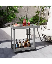 homfan Heavy Duty 2-Tier Utility Cart - 500 lbs Capacity, Deep Tub Shelves, Multipurpose Mobile Storage Trolley for Warehouse, Garage, Office