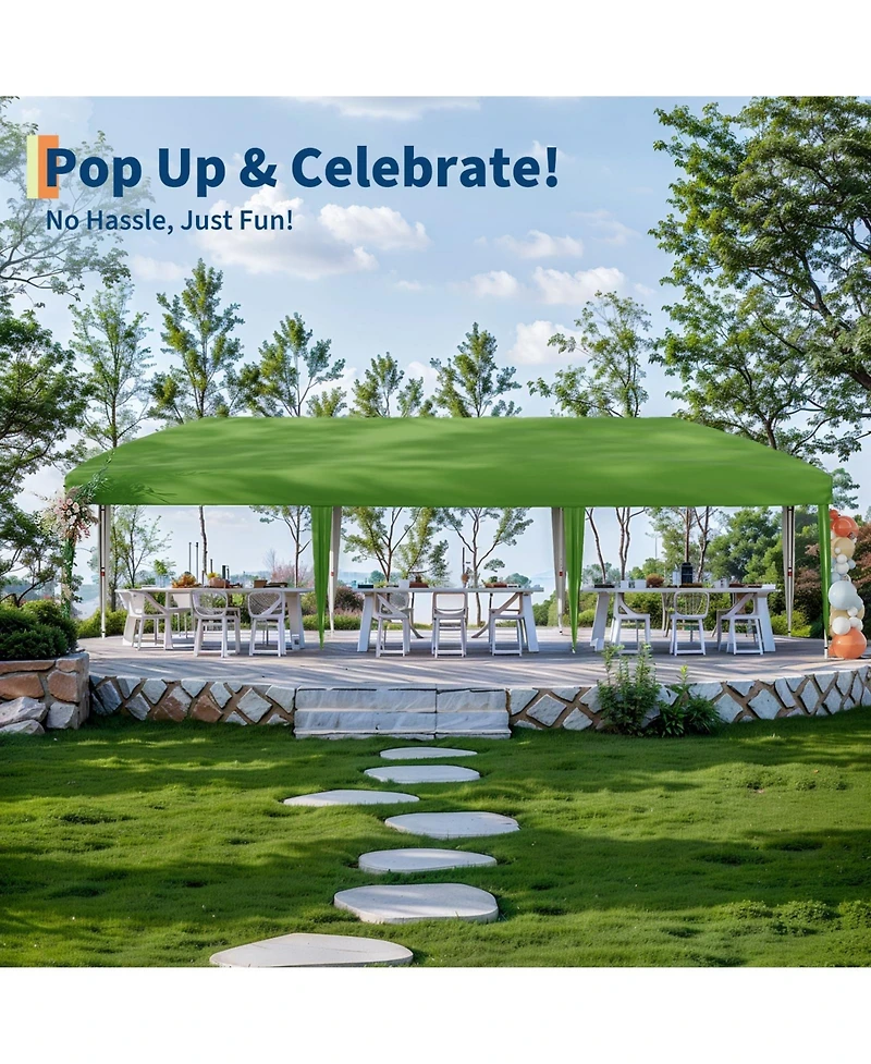 homfan Heavy Duty Pop Up Canopy TentRemovable Sidewalls, Adjustable Height, Sandbags, Stakes and Portable Carry Bag