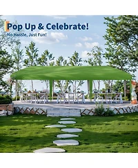 homfan Heavy Duty Pop Up Canopy TentRemovable Sidewalls, Adjustable Height, Sandbags, Stakes and Portable Carry Bag