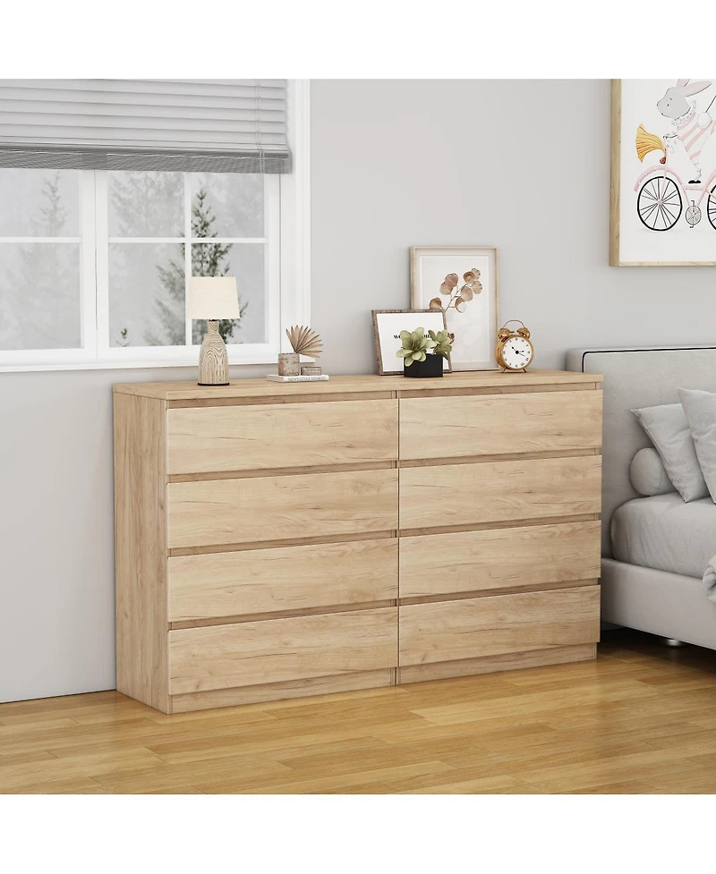 Streamdale Furniture 4-Drawer Modern Storage Dresser 31.5'' Natural Wood Chest for Bedroom
