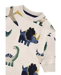 Deux par Baby Boy 3M To 24M Fleece Jumpsuit Dinosaur Print