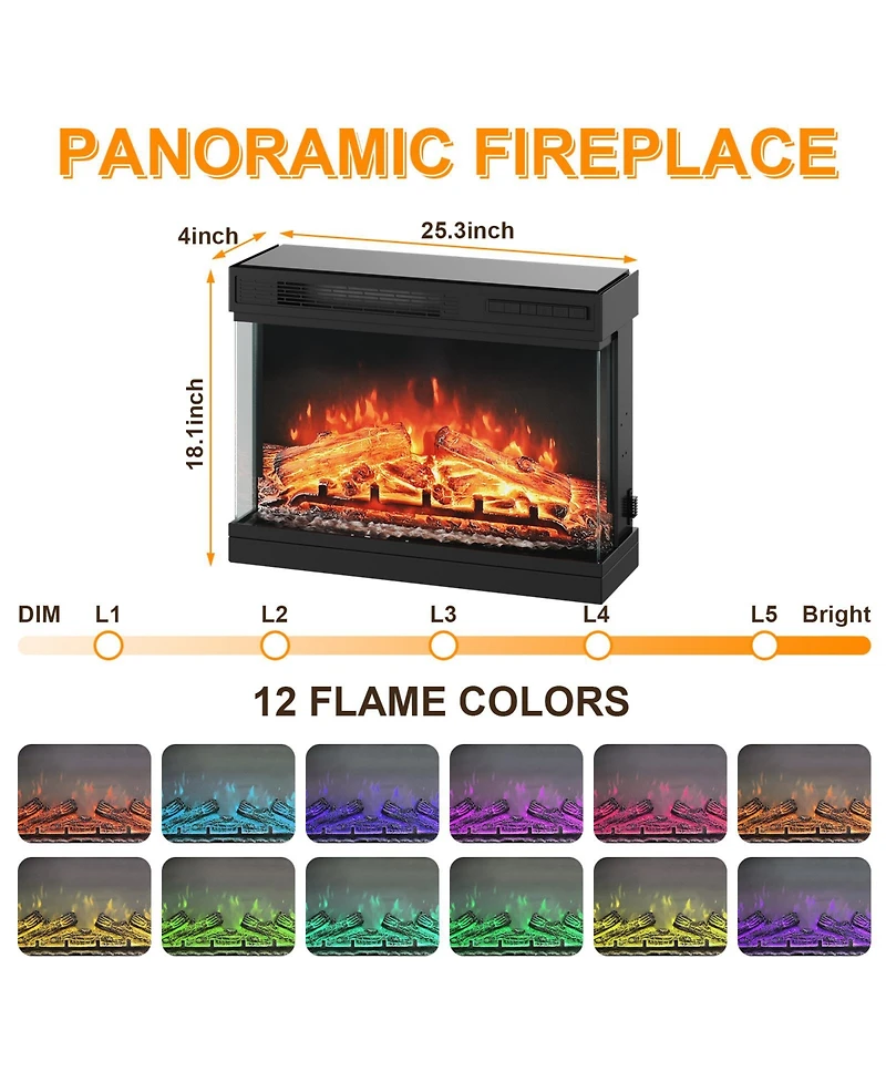 homfan Modern Fireplace Tv Stand