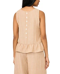 Vince Camuto Women's Solid Ruffle Crewneck Peplum Top