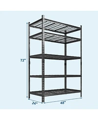 homfan Storage Shelves, 72 Inch Heavy Duty Metal Shelving Unit with Adjustable Shelves for Pantry or Basement