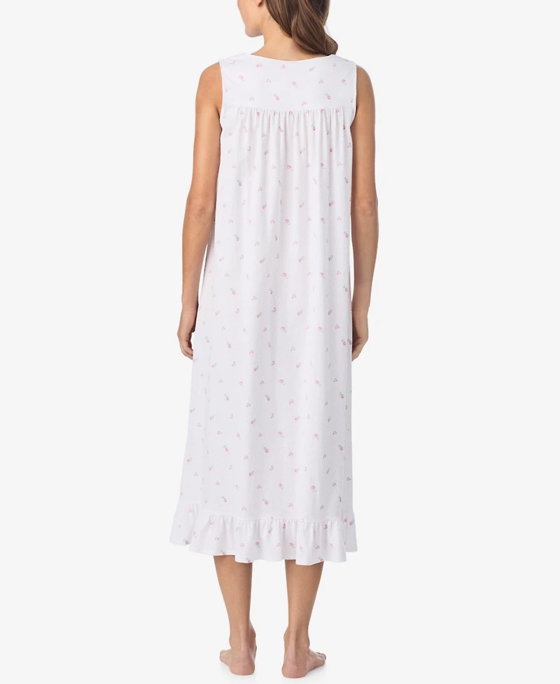Eileen West Women's Sleeveless Cotton Jersey Knit Long Nightgown