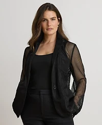 Lauren Ralph Women's Mesh Single-Button Blazer