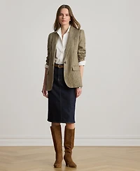 Lauren Ralph Women's Glen Plaid Padded Blazer