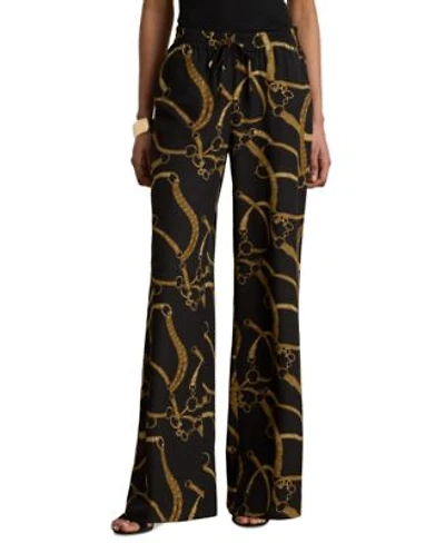Lauren Ralph Lauren Womens Belting Print Wide Leg Pants