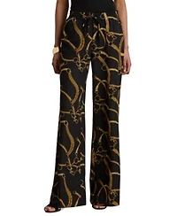 Lauren Ralph Lauren Womens Belting Print Wide Leg Pants