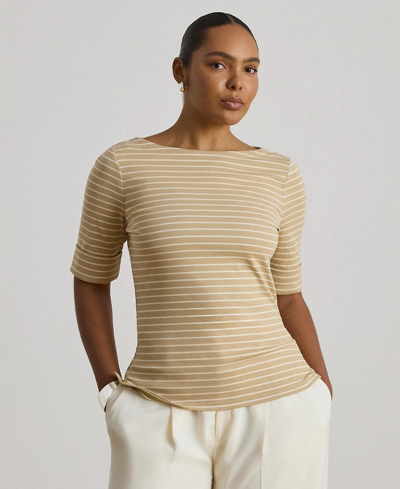 Lauren Ralph Striped Boatneck Top
