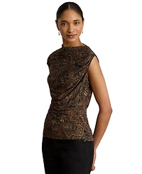 Lauren Ralph Lauren Women's Paisley Shirred Top