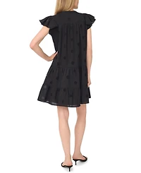 CeCe Women's Ruffle-Tiered V-Neck Dress