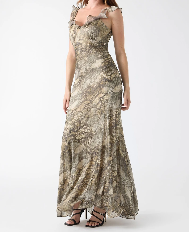 Guess Women's Animal-Print Sweetheart Maxi Dress