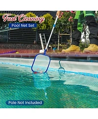Xdovet Pool Skimmer Net Leaf Rake Set Heavy Duty Fine Mesh Deep Bag