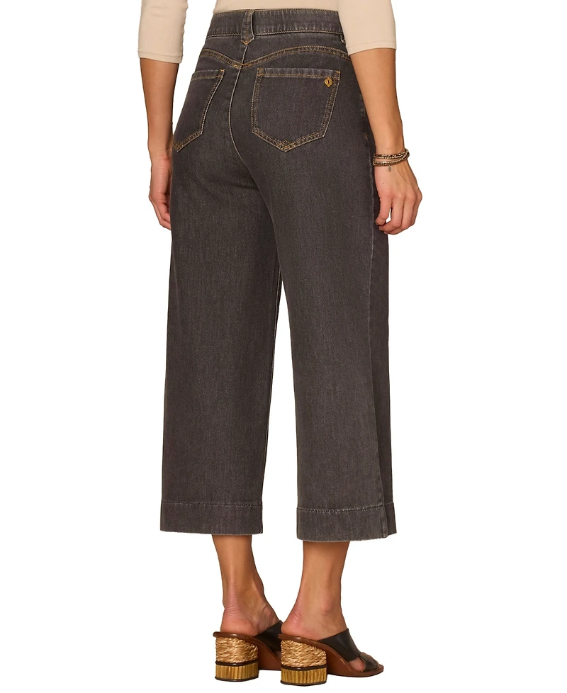 Democracy Petite Cropped Wide-Leg Jeans