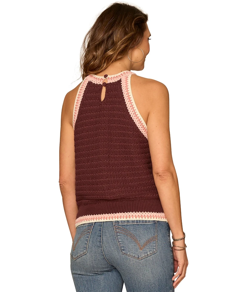Democracy Petite Round Neck Sweater Tank Top