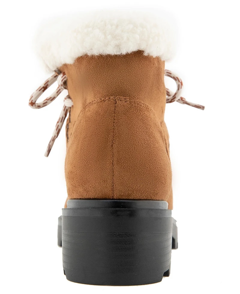 Kensie Women's Eloise Lug Sole Fur Lined Bootie