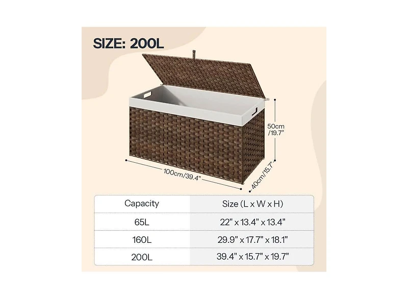 Slickblue Storage Basket with Lid and Handles for Home Organization and Clutter Control