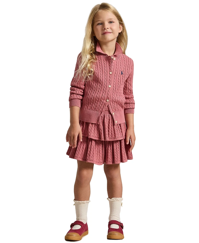 Polo Ralph Lauren Girls' 2-6X Mini-Cable Cotton Cardigan