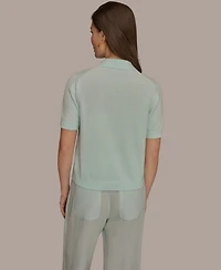 Donna Karan Weekend Women's Elbow-Sleeve Polo Sweater
