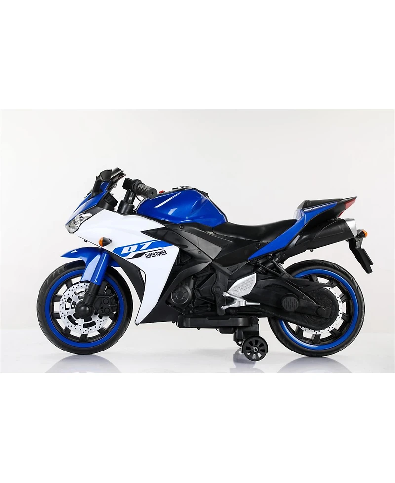 Yobtop Kids Electric Motorcycle 12V - Training Wheels Ride On Toy, Manual Throttle, Drive By Hand, Car for Boys Girls 3-6 Years Old