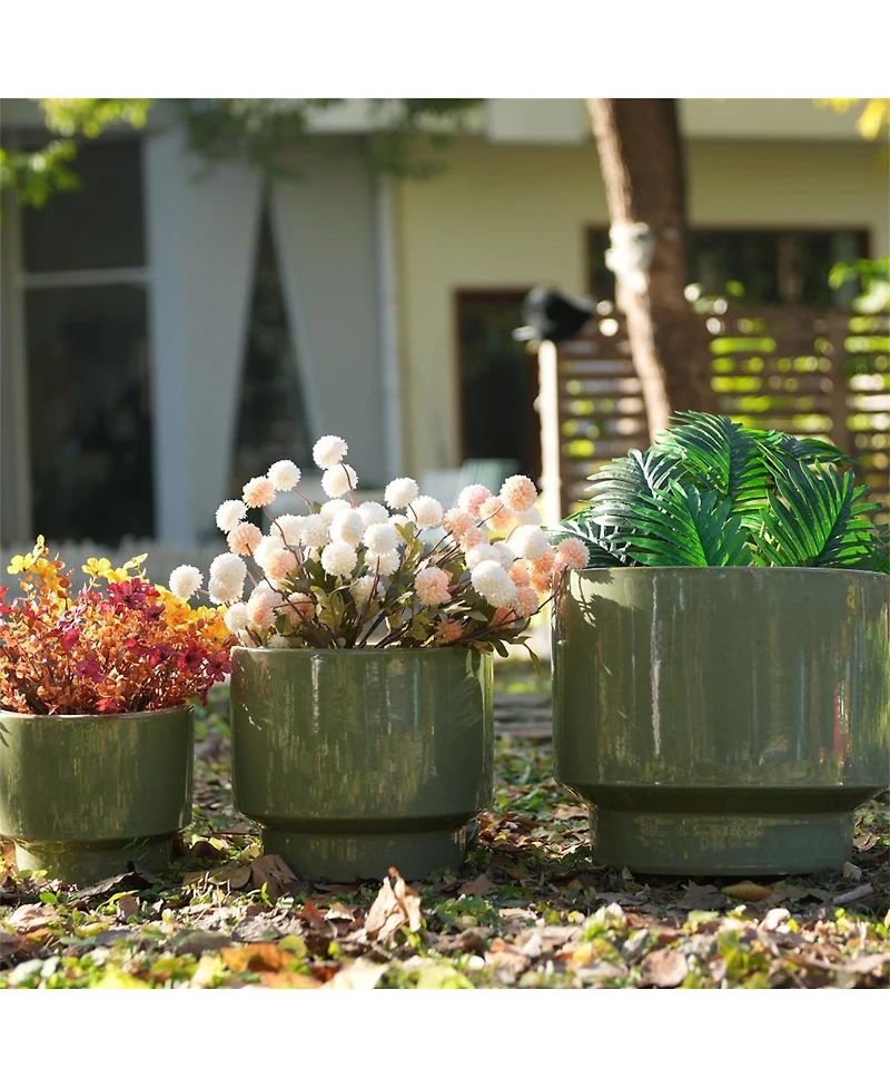Yobtop Handmade Ceramic Planter Set of 3