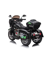 Yobtop Kids Ride On Motorcycle 12V - Led Lights Electric Toy, Wireless Music, Storage Trunk, Pu Seat, Forward and Reverse, Rechargeable, Ages 3-6