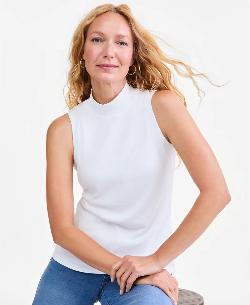 Style & Co Petite Mock Neck Tank Top, Macy's Exclusive