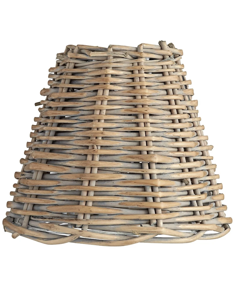 Springcrest 3" Top x 6" Bottom x 5" High x 5" Slant Chandelier Lamp Shade Replacement Set of 8 Wicker Clip On Candelabra