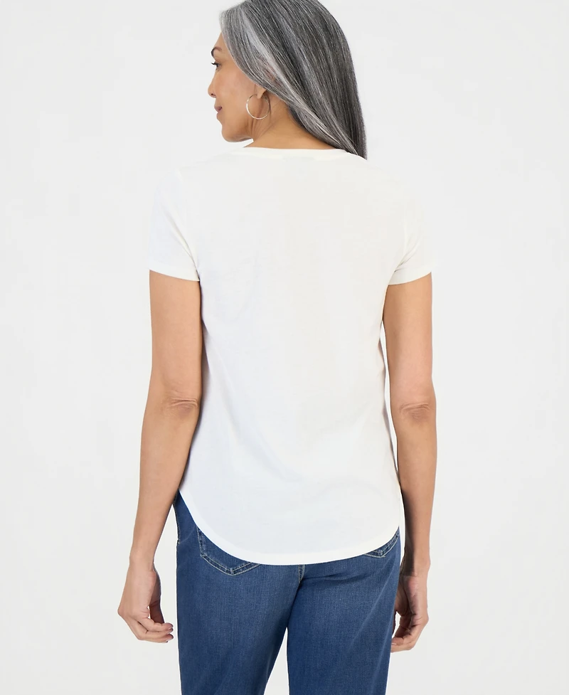 Style & Co Women's Winding Floral-Print Graphic Tee, Macy's Exclusive