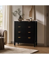 homfan 4-Drawer Chest Cabinet with Spacious Storage, Freestanding Dresser for Bedroom Living Room Entryway